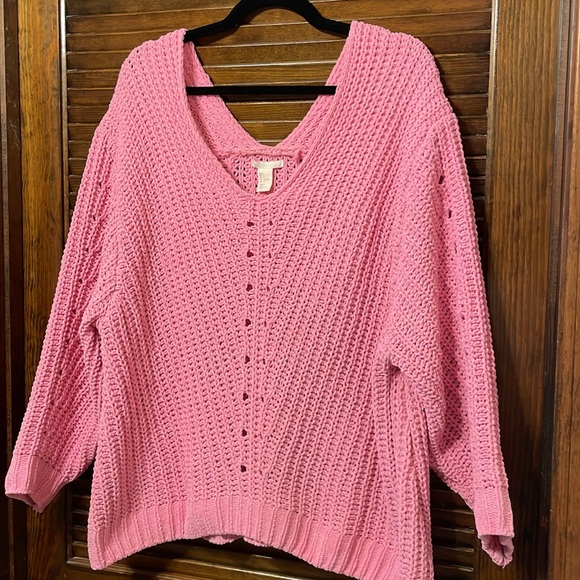 H&M Pink Oversized Chunky Knit Sweater - Picture 3 of 7